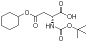 结构式 CAS# 112898-18-7, N-叔丁氧羰酰基-D-天冬氨酸 4-环己酯