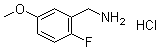structure of CAS# 1134508-37-4, 2-Fluoro-5-methoxybenzenemethanamine hydrochloride (1:1)