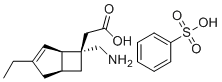 structure of CAS# 1138245-21-2, Mirogabalin besylate;(1R,5S,6S)-6-(Aminomethyl)-3-ethyl-bicyclo[3.2.0]hept-3-ene-6-acetic acid benzenesulfonate (1:1); DS 5565 besylate
