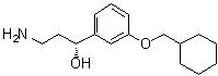 structure of CAS# 1141777-14-1, Emixustat;(alphaR)-alpha-(2-Aminoethyl)-3-(cyclohexylmethoxy)benzenemethanol; (R)-(+)-3-Amino-1-[3-(cyclohexylmethoxy)phenyl]propan-1-ol; ACU 4429