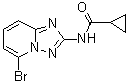 structure of CAS# 1142943-96-1, N-(5-Bromo[1,2,4]triazolo[1,5-a]pyridin-2-yl)cyclopropanecarboxamide;Cyclopropanecarboxylic acid N-(5-bromo-[1,2,4]triazolo[1,5-a]pyridin-2-yl)amide