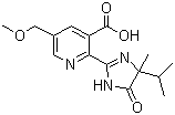 structure of CAS# 114311-32-9, Imazamox;2-(4,5-Dihydro-4-methyl-4-(1-methylethyl)-5-oxo-1H-imidazol-2-yl)-5-(methoxymethyl)-3-pyridinecarboxylic acid