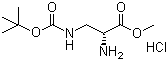 structure of CAS# 114559-25-0, N'-(tert-Butoxycarbonyl)-D-2,3-diaminopropionic acid methyl ester hydrochloride;H-Dap(Boc)-Ome hydrochloride