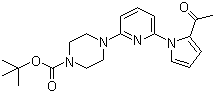 structure of CAS# 1146080-83-2, 4-[6-(2-Acetyl-1H-pyrrol-1-yl)-2-pyridinyl]-1-piperazinecarboxylic acid tert-butyl ester