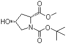结构式 CAS# 114676-69-6, 顺式-1-N-叔丁氧羰基-4-羟基-D-脯氨酸甲酯