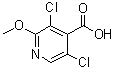 结构式 CAS# 1147979-40-5, 3,5-二氯-2-甲氧基-4-吡啶羧酸