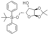 结构式 CAS# 114861-14-2, 5-O-(叔丁基二苯基硅烷基)-1,2-O-异丙亚基-alpha-D-呋喃木糖