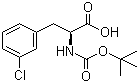 结构式 CAS# 114873-03-9, N-叔丁氧羰基-L-3-氯苯丙氨酸