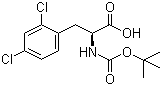 结构式 CAS# 114873-04-0, (S)-Boc-2,4-二氯苯丙氨酸; (S)-叔丁氧羰基-2,4-二氯苯丙氨酸