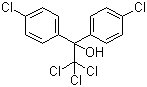 structure of CAS# 115-32-2, Dicofol;1,1-Bis-(chlorophenyl)-2,2,2-trichloroethanol; 2,2,2-Trichloro-1,1-bis(4-chlorophenyl)ethanol; 4,4'-Dichloro-alpha-(trichloromethyl)benzhydrol