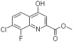 结构式 CAS# 1150164-88-7, 7-氯-8-氟-4-羟基喹啉-2-甲酸甲酯