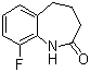 结构式 CAS# 1151397-80-6, 9-氟-1,3,4,5-四氢-2H-1-苯并氮杂卓-2-酮