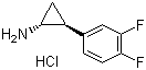 (1R,2S)-rel-2-(3,4-二氟苯基)环丙胺盐酸盐分子结构 (CAS 1156491-10-9)