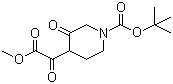 structure of CAS# 1159983-63-7, 4-Methoxyoxalyl-3-oxopiperidine-1-carboxylic acid tert-butyl ester;1-[(tert-Butoxy)carbonyl]-alpha,3-dioxo-4-piperidineacetic acid methyl ester