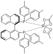 Diacetato[(R)-(+)-2,2'-bis(di-p-tolylphosphino)-1,1'-binaphthyl]ruthenium(II) molecular structure (CAS 116128-29-1)