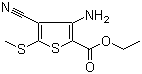 结构式 CAS# 116170-90-2, 3-氨基-4-氰基-5-(甲硫基)噻吩-2-甲酸乙酯