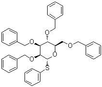 Phenyl 2,3,4,6-tetrakis-O-(phenylmethyl)-1-thio-alpha-D-mannopyranoside molecular structure (CAS 116501-53-2)