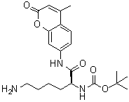 结构式 CAS# 116883-12-6, [(1S)-5-氨基-1-[[(4-甲基-2-氧代-2H-1-苯并吡喃-7-基)氨基]羰基]戊基]氨基甲酸叔丁酯