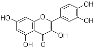 structure of CAS# 117-39-5, Quercetin;3,3',4',5,7-Pentahydroxyflavone; 2-(3,4-Dihydroxyphenyl)-3,5,7-trihydroxy-4H-chromen-4-one