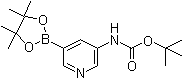 结构式 CAS# 1171897-39-4, [5-(4,4,5,5-四甲基-[1,3,2]二氧杂环戊硼烷-2-基)吡啶-3-基]氨基甲酸叔丁酯