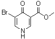 structure of CAS# 1175512-08-9, 5-Bromo-1,4-dihydro-4-oxo-3-pyridinecarboxylic acid methyl ester