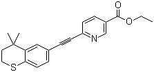 structure of CAS# 118292-40-3, Tazarotene;Ethyl 6-[2-(4,4-dimethylthiochroman-6-yl)ethynyl]pyridine-3-carboxylate