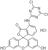 6-([4,6-Dichlorotriazin-2-yl]amino)fluorescein hydrochloride molecular structure (CAS 118357-32-7)