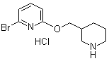 结构式 CAS# 1185308-11-5, 2-溴-6-(3-哌啶基甲氧基)吡啶盐酸盐