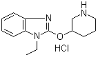 结构式 CAS# 1185310-89-7, 1-乙基-2-(3-哌啶基氧基)-1H-苯并咪唑盐酸盐