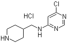 结构式 CAS# 1185311-52-7, 6-氯-N-(4-哌啶基甲基)-4-嘧啶胺盐酸盐