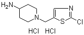 结构式 CAS# 1185312-10-0, 1-[(2-氯-5-噻唑基)甲基]-4-哌啶胺盐酸盐