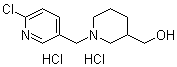 结构式 CAS# 1185312-32-6, 1-[(6-氯-3-吡啶基)甲基]-3-哌啶甲醇盐酸盐