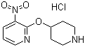 结构式 CAS# 1185313-15-8, 3-硝基-2-(4-哌啶基氧基)吡啶盐酸盐