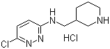 结构式 CAS# 1185313-84-1, 6-氯-N-(3-哌啶基甲基)-3-哒嗪胺盐酸盐