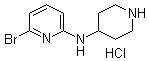 结构式 CAS# 1185315-52-9, 6-溴-N-4-哌啶基-2-吡啶胺盐酸盐