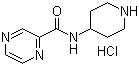 结构式 CAS# 1185316-41-9, N-4-哌啶基-2-吡嗪甲酰胺盐酸盐