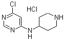 structure of CAS# 1185318-56-2, 6-Chloro-N-4-piperidinyl-4-pyrimidinamine hydrochloride