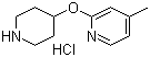 结构式 CAS# 1185318-98-2, 4-甲基-2-(4-哌啶基氧基)吡啶盐酸盐
