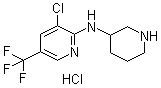结构式 CAS# 1185319-67-8, 3-氯-N-3-哌啶基-5-(三氟甲基)-2-吡啶胺盐酸盐