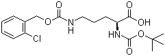 structure of CAS# 118554-00-0, N-Boc-N'-(2-chloro-Cbz)-L-ornithine;Boc-Orn(2-Cl-Z)-OH