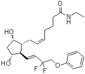 结构式 CAS# 1185851-52-8, (5Z)-7-[(1R,2R,3R,5S)-2-[(1E)-3,3-二氟-4-苯氧基-1-丁烯-1-基]-3,5-二羟基环戊基]-N-乙基-5-庚烯酰胺