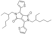 structure of CAS# 1185885-86-2, 2,5-Bis(2-ethylhexyl)-3,6-di(thiophen-2-yl)pyrrolo[3,4-c]pyrrole-1,4(2H,5H)-dione