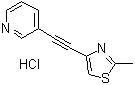 structure of CAS# 1186195-60-7, 3-[2-(2-Methyl-4-thiazolyl)ethynyl]pyridine hydrochloride (1:1);MTEP hydrochloride
