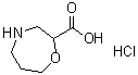 结构式 CAS# 1186663-62-6, 六氢-1,4-氧氮杂卓-2-羧酸盐酸盐