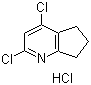 structure of CAS# 1187830-87-0, 2,4-Dichloro-6,7-dihydro-5H-cyclopenta[b]pyridine hydrochloride