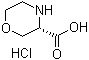 结构式 CAS# 1187929-04-9, (3S)-3-吗啉羧酸盐酸盐