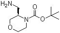 结构式 CAS# 1187929-33-4, (R)-3-(氨基甲基)吗啉-4-羧酸叔丁酯