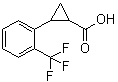 structure of CAS# 1187933-13-6, 2-[2-(Trifluoromethyl)phenyl]cyclopropanecarboxylic acid