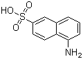 structure of CAS# 119-79-9, 5-Amino-2-naphthalenesulfonic acid ;1-Amino-6-naphthalenesulfonic acid; 1-Amino-6-sulfonaphthalene; 1-Aminonaphthalene-6-sulfonic acid; 1,6-Cleve's acid