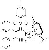 structure of CAS# 1192483-03-6, [[(1R,2R)-2-Amino-1,2-diphenylethyl](4-toluenesulfonyl)amido](p-cymene)ruthenium(II) tetrafluoroborate